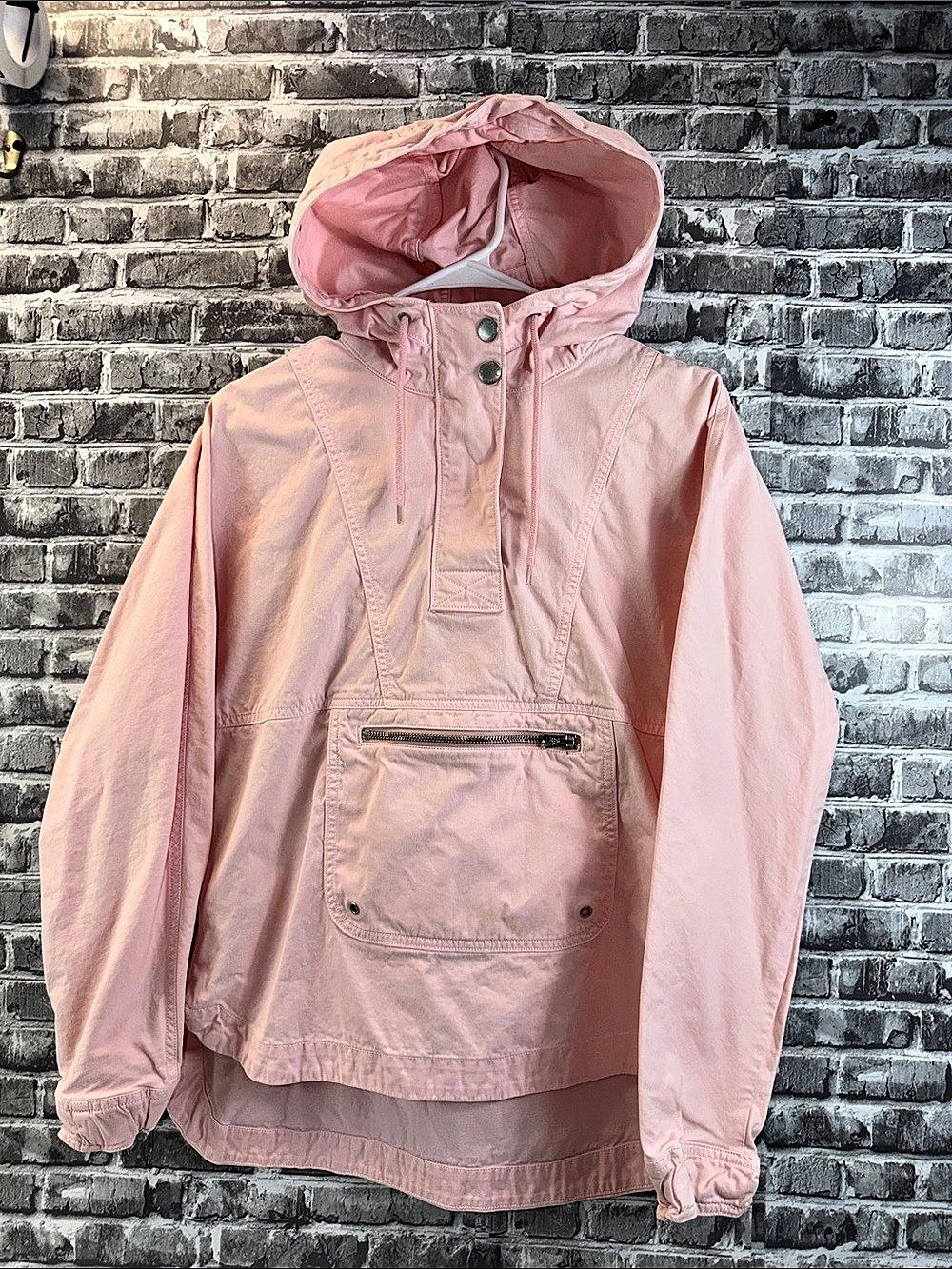 American Eagle Outfitters Lightweight Twill Anorak Hoodie Cotton Pink Small